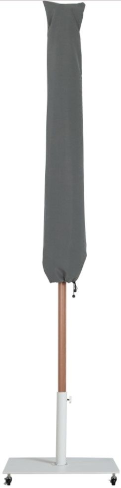 Meridian Furniture Fiji Beige/Teak/White Aluminum Outdoor Patio Umbrella and Base-3