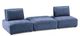 Furniture of America® Stavanger Blue 2-Seater with Square Ottoman-0