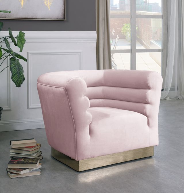 Meridian Furniture Bellini Pink Velvet Chair-2