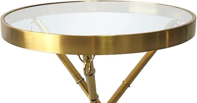 Harp & Finial® Portola Glass Top End Table with Brushed Gold Legs-1