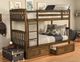 Kodiak Furniture Claire Rustic Walnut Twin Storage Bunkbed-1