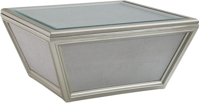 Signature Design by Ashley® Traleena Mirrored Top Coffee Table with Metallic Silver Base-0