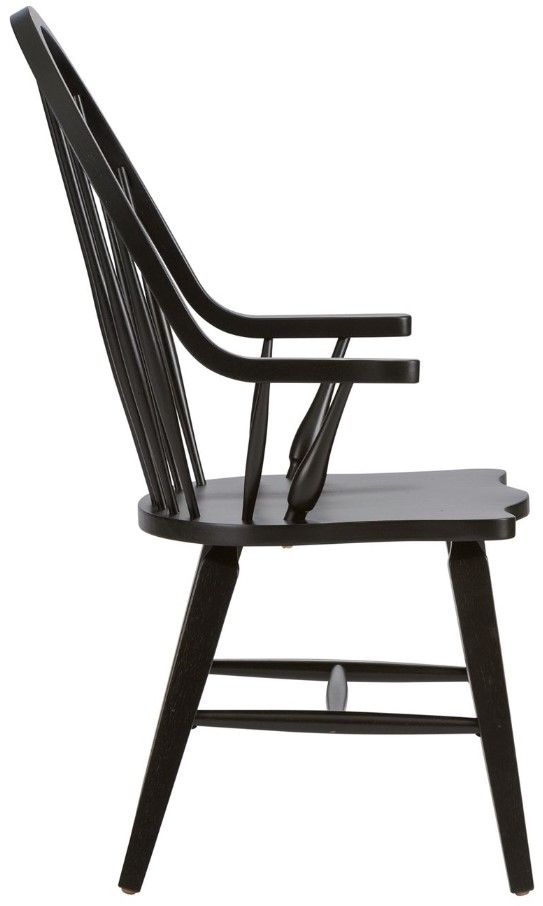 Liberty Furniture Hearthstone Ridge Black Windsor Back Arm Chair-3