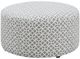 Emerald Home Walker Gray/White Round Ottoman-0