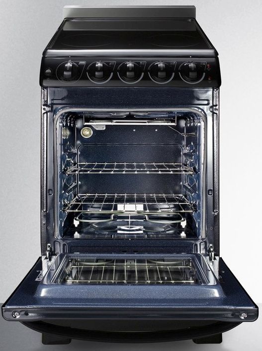 Summit® White Pearl Series 20" Black Freestanding Electric Range-2