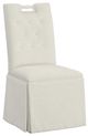 Fairfield® Customizable Entree Dining Pull Tall Back Skirted Dining Chair with Linen Legs and Buttons-0