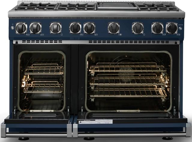 Viking® 7 Series 48" Slate Blue Pro Style Natural Gas Range with 12" Reversible Griddle-1