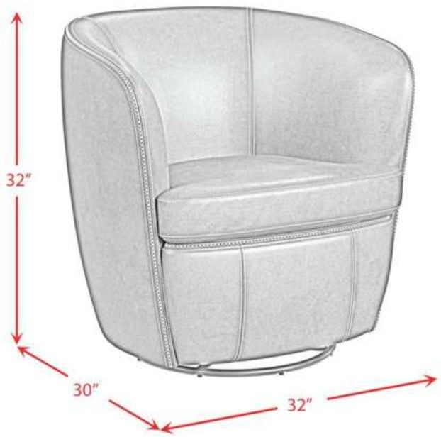 Elements International Vito Pebble Tan Swivel Chair-2