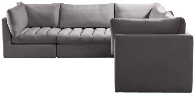 Meridian Furniture Jacob 5-Piece Grey Velvet Modular Sectional Set-1