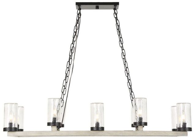 Uttermost® Edgecomb Faux Beechwood/Matte Black 10-Light Indoor-Outdoor Chandelier-0
