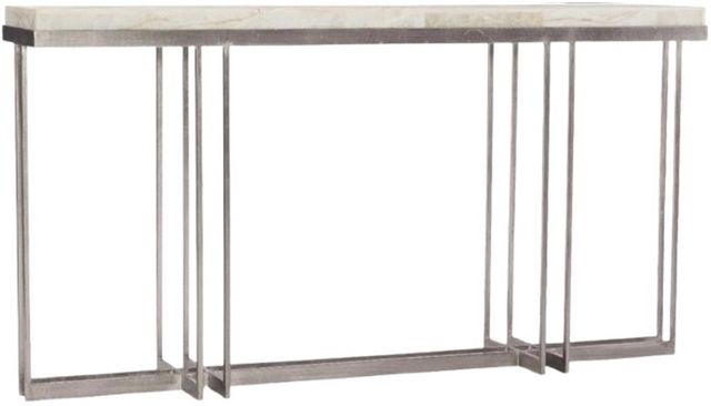 Hooker® Furniture Melange Blaire Tumbled White Console Table with Pewter Base