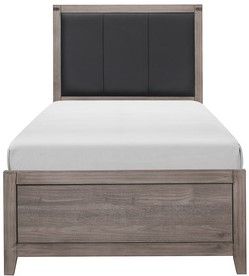 Mazin Furniture Woodrow 4 Piece Gray Twin Bedroom Set-1