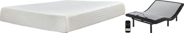 Sierra Sleep® by Ashley® Chime 2-Piece 10" Memory Foam and Good Adjustable Base King Mattress Set-0