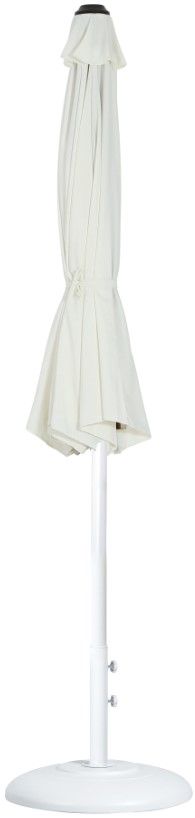 Meridian Furniture Fiji Matte White/White Aluminum Outdoor Patio Umbrella and Round Base-1