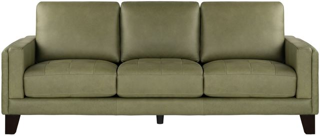 Leather Italia™ Cambria Vaughn Green Clover Sofa-0