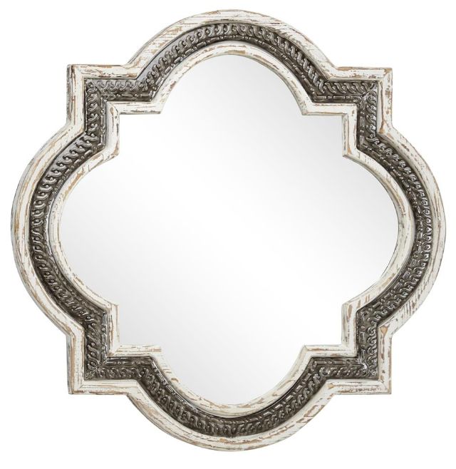 Deco Marche White Quatrefoil Wall Mirror-0