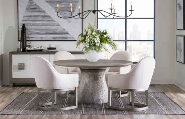 Legacy Classic Terra Luna Nightfall Round Pedestal Dining Table with Silver Base-1