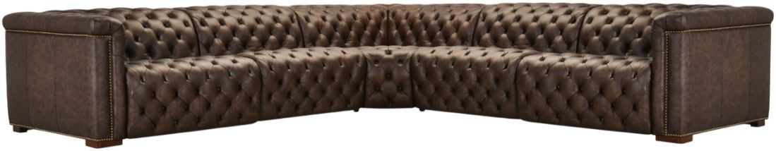 Hooker® Furniture SS Savion Deux West Saddlewood 5-Seat with 4 Power Recliners and 6 Power Headrests