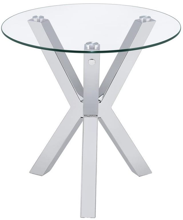 Coaster® Kenzie 3-Piece Tempered Glass Top Occasional Table with Chrome Base Set-3