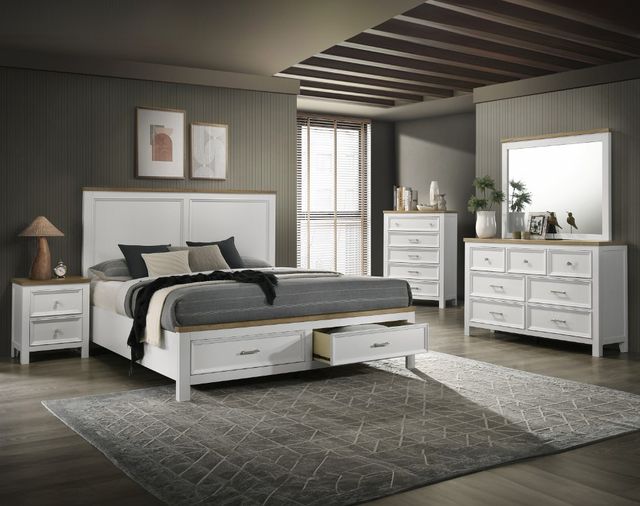 Crown Mark Aston White King Storage Platform Bed-1
