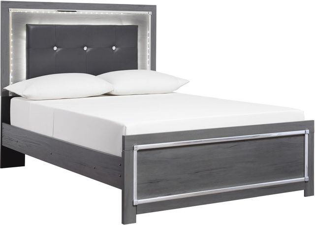 Signature Design by Ashley® Lodanna 4-Piece Gray Queen Upholstered Panel Bed Set-1