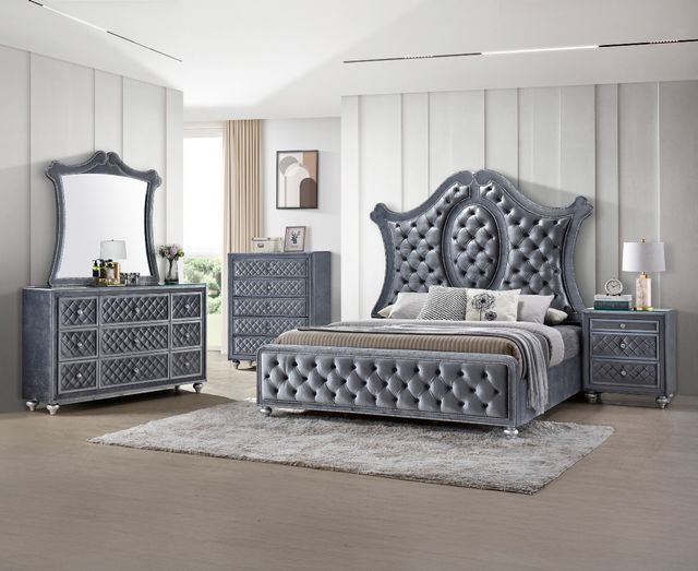 Crown Mark Cameo Gray Nightstand-1