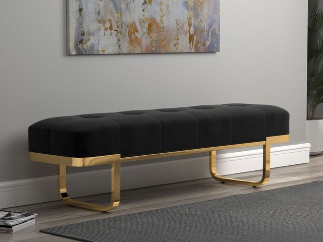 Coaster® Black and Brass Bench-3