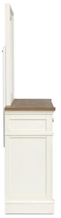 Magnussen Home® Kingston Cerused Nutmeg/Whisper White Drawer Dresser with Landscape Mirror-3