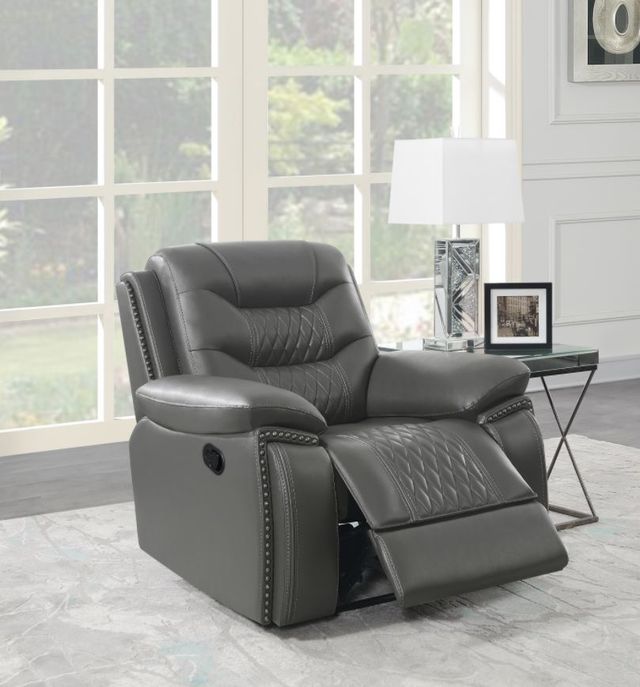Coaster® Flamenco Charcoal Tufted Upholstered Recliner-3