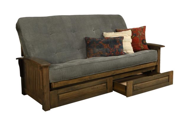 Kodiak Furniture Washington  Marmont Thunder/Rustic Walnut Queen Queen Storage Futon with Mattress-0