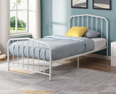 Milton Greens Stars White Twin Metal Platform Bed-1