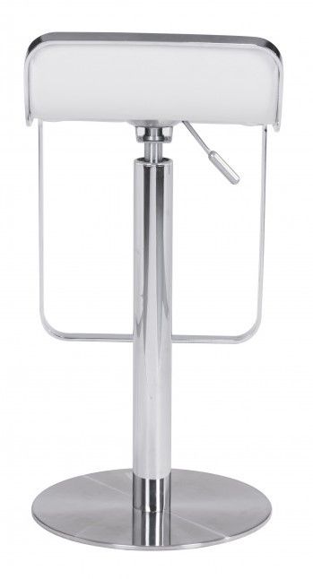 Zuo® Modern Equino White/Plated Steel Bar Stool-2