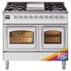 Ilve® Nostalgie II Noblesse 40'' Custom RAL Color Pro Style Dual Fuel Range with Chrome Trim-0