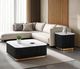 Furniture of America® Virden White Square Cocktail Table with Black/Gold Base-1