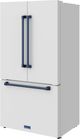 Thor Kitchen Gordon Ramsay Series 36" White French Door Counter Depth Refrigerator with Ice Maker & Blue Hardware-3