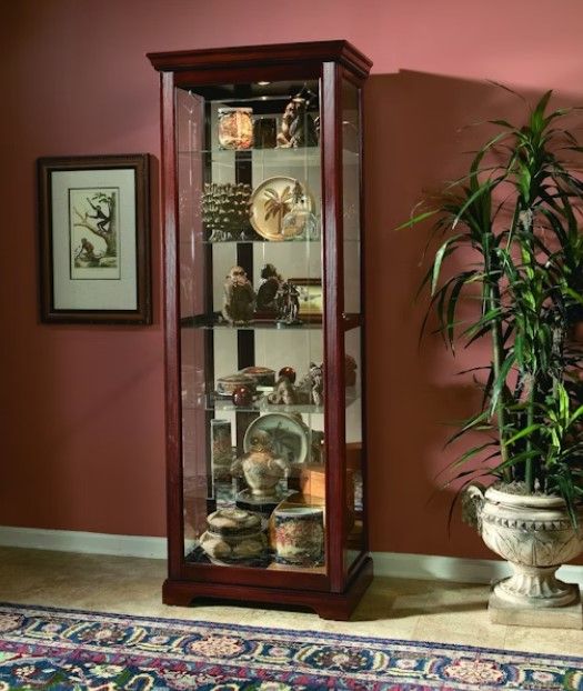 Pulaski™ PFC Victorian Brown Two Way Sliding Door Curio-2
