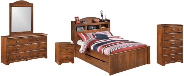 Signature Design by Ashley® Barchan 5-Piece Medium Brown Full Bookcase Bed Set-0