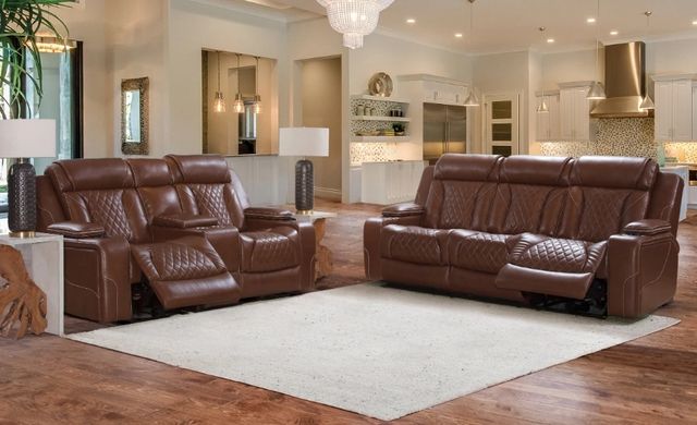 Behold™ Home Stratus Caramel Dual Power Reclining Sofa-2