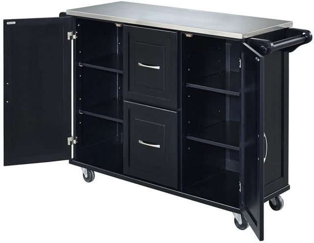 homestyles® Dolly Madison Black/Stainless Steel Kitchen Cart-1