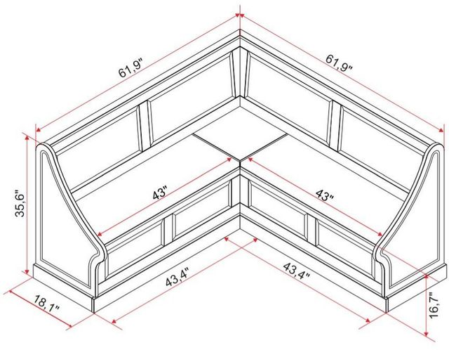 Linon Norah White Breakfast Nook-1