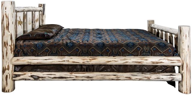 Montana Woodworks® Montana Collection Ready to Finish Twin Bed with Laser Engraved Bronc Design-3
