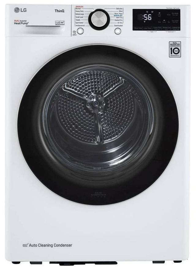 LG 4.2 Cu. Ft. White Front Load Ventless Electric Dryer with Dual Inverter HeatPump™ Technology-0
