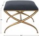 Uttermost® Crossing Gold/Navy Small Bench-2