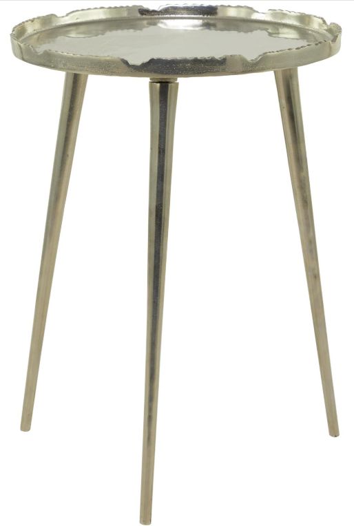 Deco Marche U Select Silver Accent Table with Tray Top-0