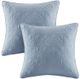 Olliix by Madison Park Quebec 2 Blue 20"x20" Quilted Square Pillow Pair-0