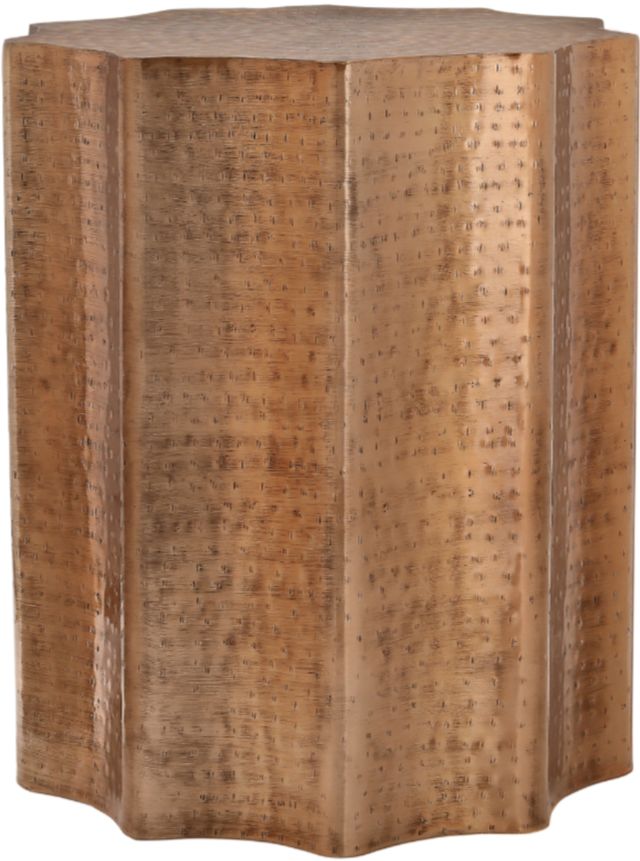 Monarch Specialties Inc. Antique Copper Iron Geometric End Table-0