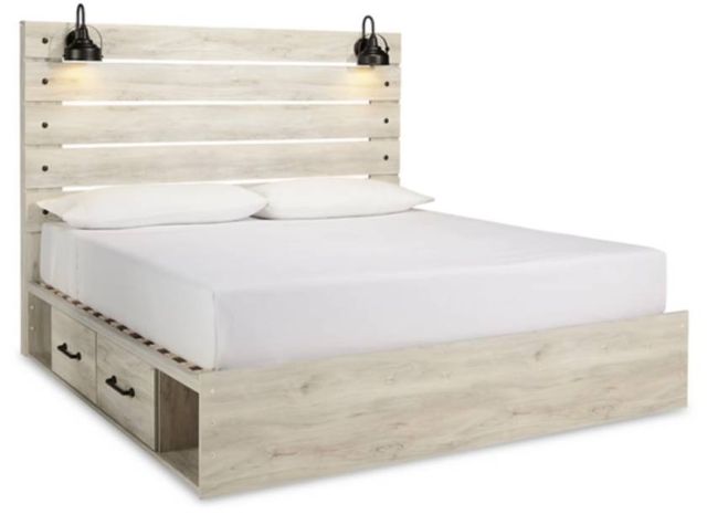 Signature Design by Ashley® Cambeck 5-Piece Whitewash King Panel Storage Bed Set-1