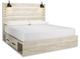 Signature Design by Ashley® Cambeck 5-Piece Whitewash King Panel Storage Bed Set-1