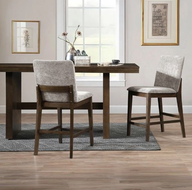 New Classic® Home Furnishings Kody 2-Piece Cream/Walnut Upholstered Counter Stool Set-1