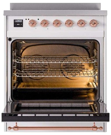 Ilve® Nostalgie II Series 30" White Pro Style Induction Range-1